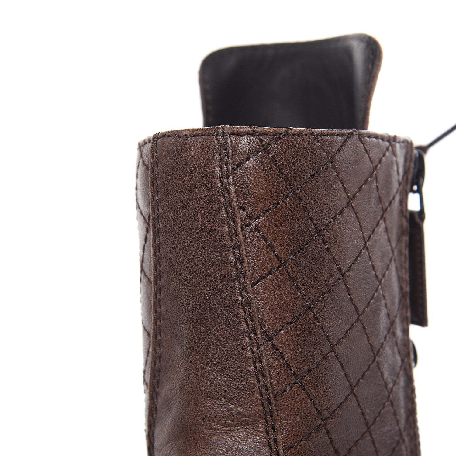 Chanel Sheepskin Quilted CC Tall Lace Up Combat Boots 36 Dark Brown 13 of 14