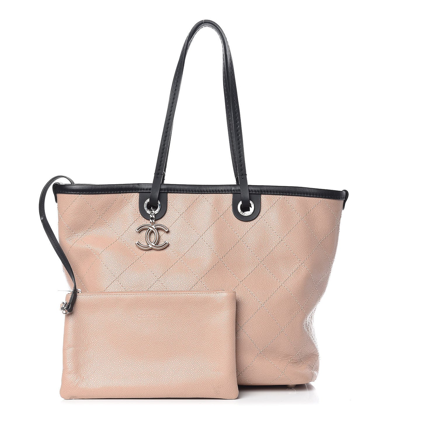 Grained Calfskin Shopping Fever Tote Light Pink