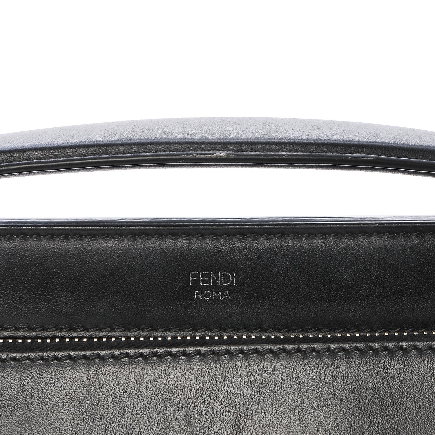 Fendi Vitello Baltico Dolce DotCom Satchel Black Blue Royal 11 of 16