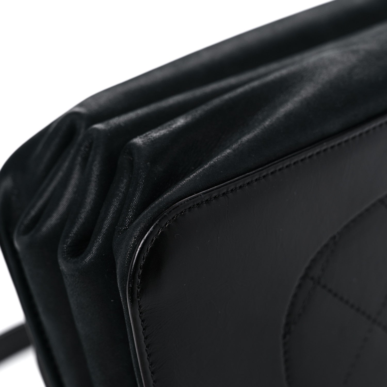 Chanel Iridescent Calfskin Quilted Small Straight Lined Flap Black 13 of 17