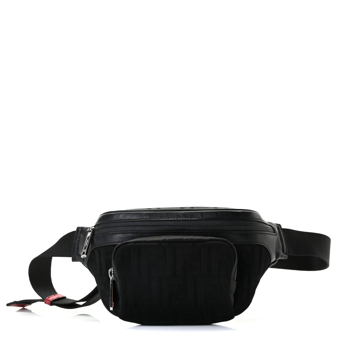 Neoprene Mesh Vitello Grace FF Pocket Belt Bag Black