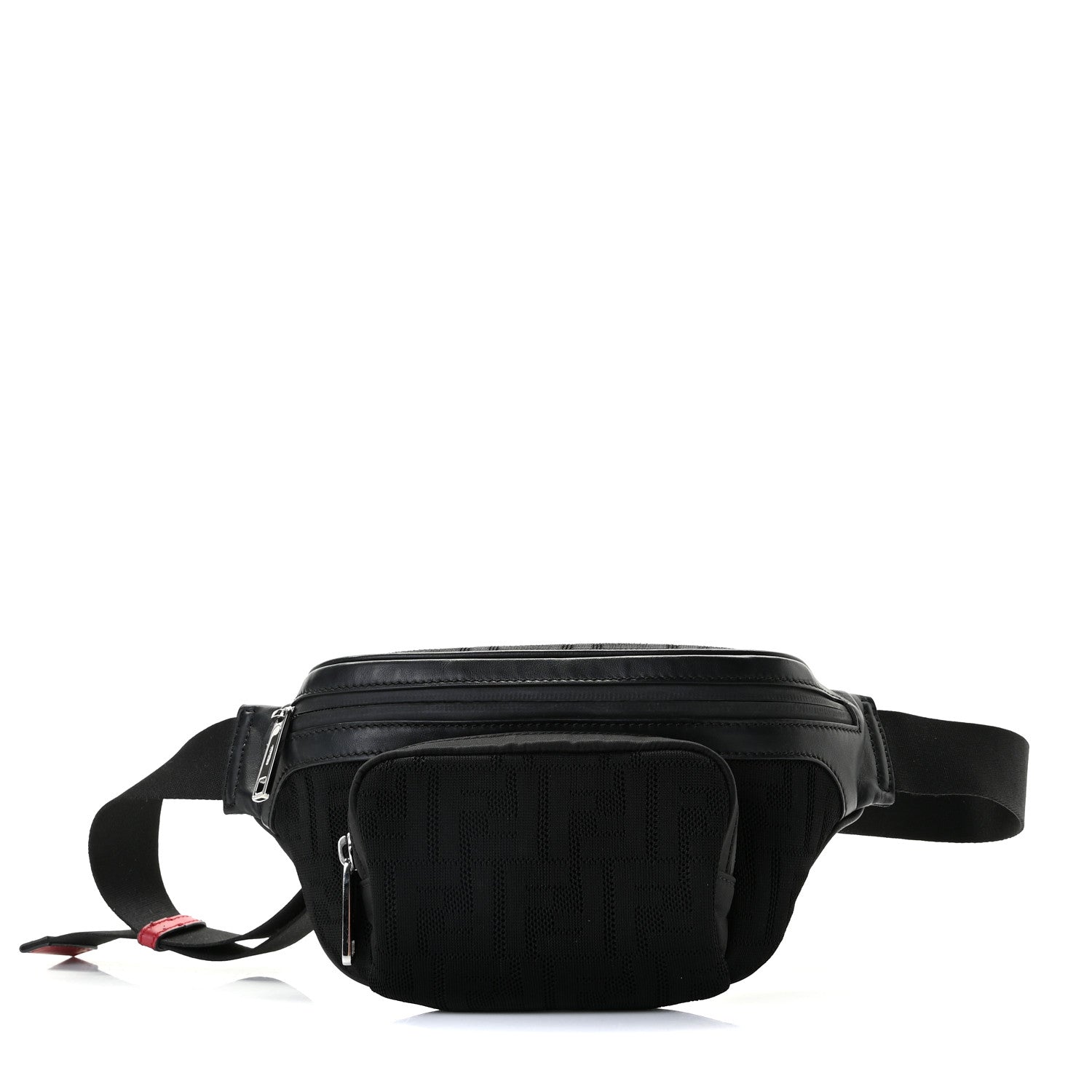 Fendi Neoprene Mesh Vitello Grace FF Pocket Belt Bag Black 1 of 12