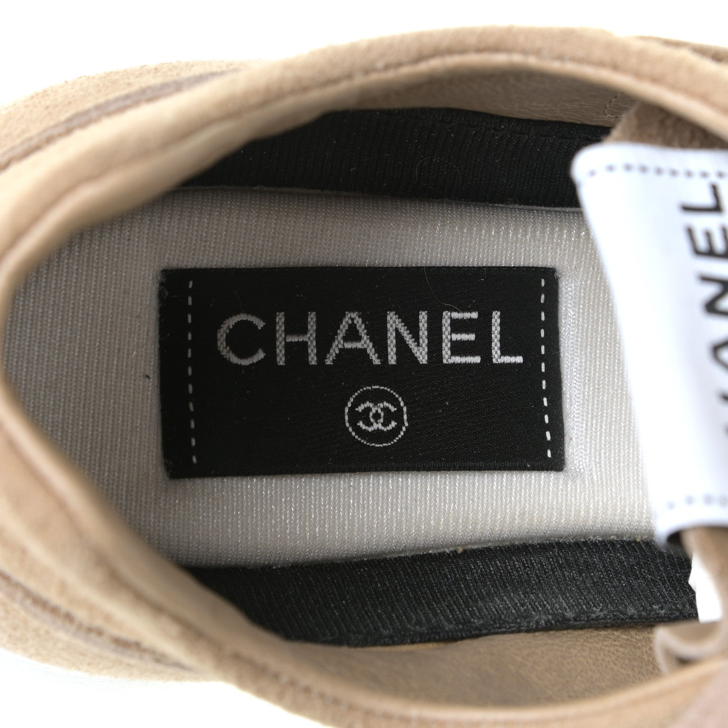 Chanel Goatskin Suede CC Sneakers 37.5 Dark Beige 11 of 11
