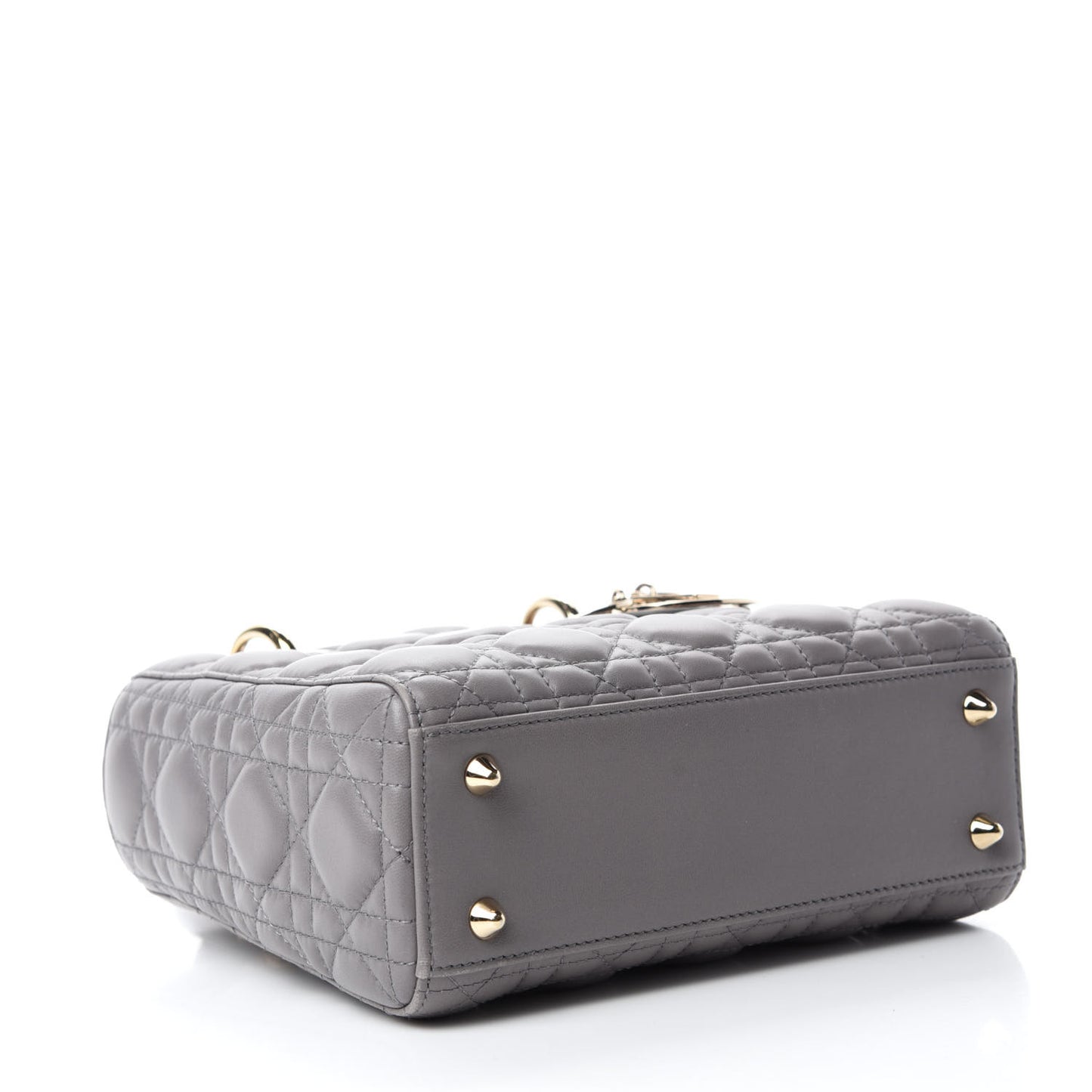 Lambskin Cannage Small Lucky Badges My Lady Dior Gris