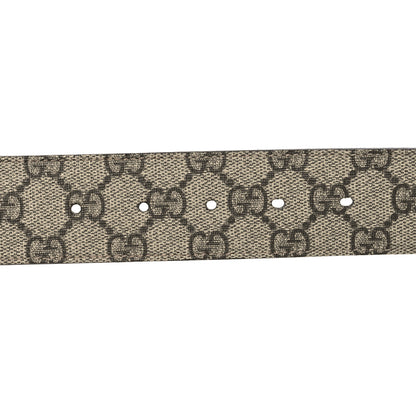 Gucci GG Supreme Monogram Selleria Calfskin Interlocking G 40mm Belt 95 38 Beige Ebony Cocoa 3 of 7