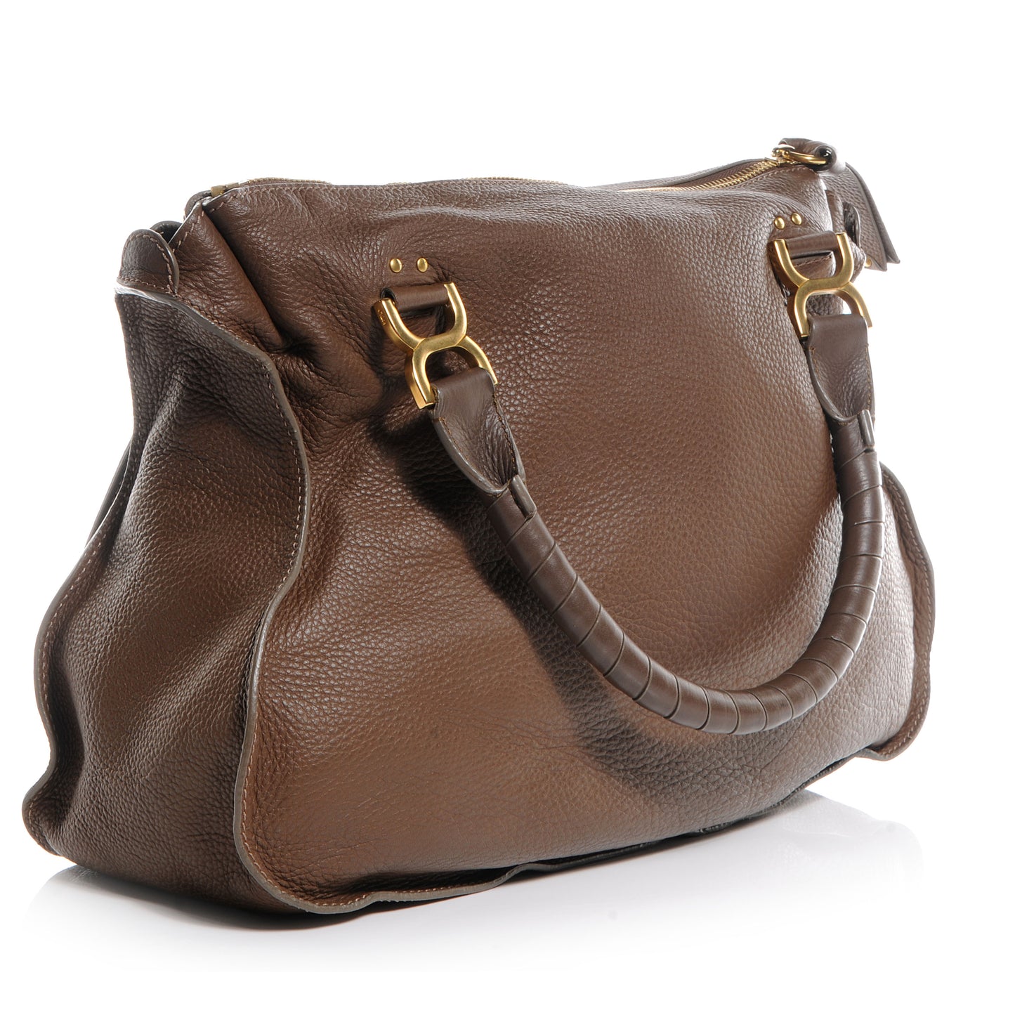 Calfskin Large Marcie Satchel Brown