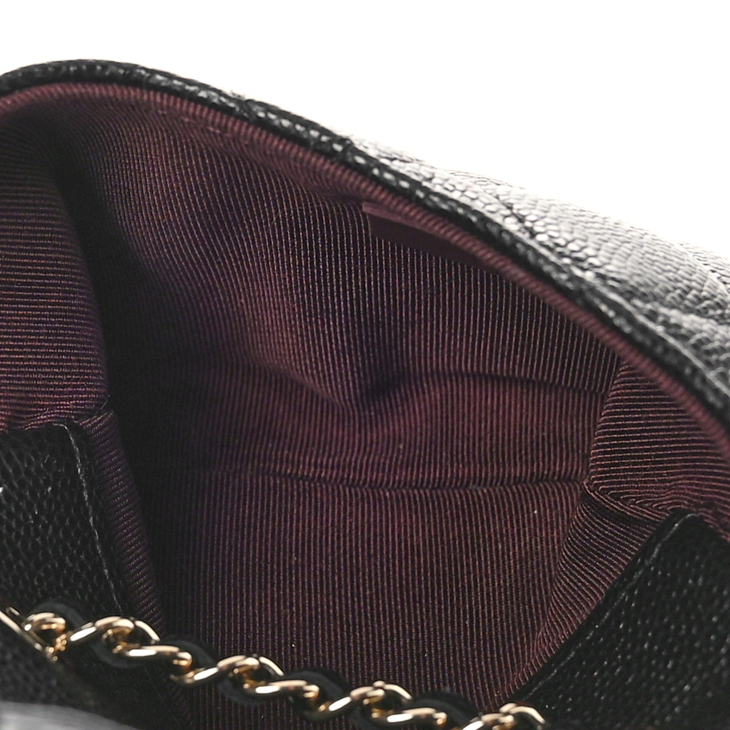 Caviar Quilted Mini Chain Belt Bag Black