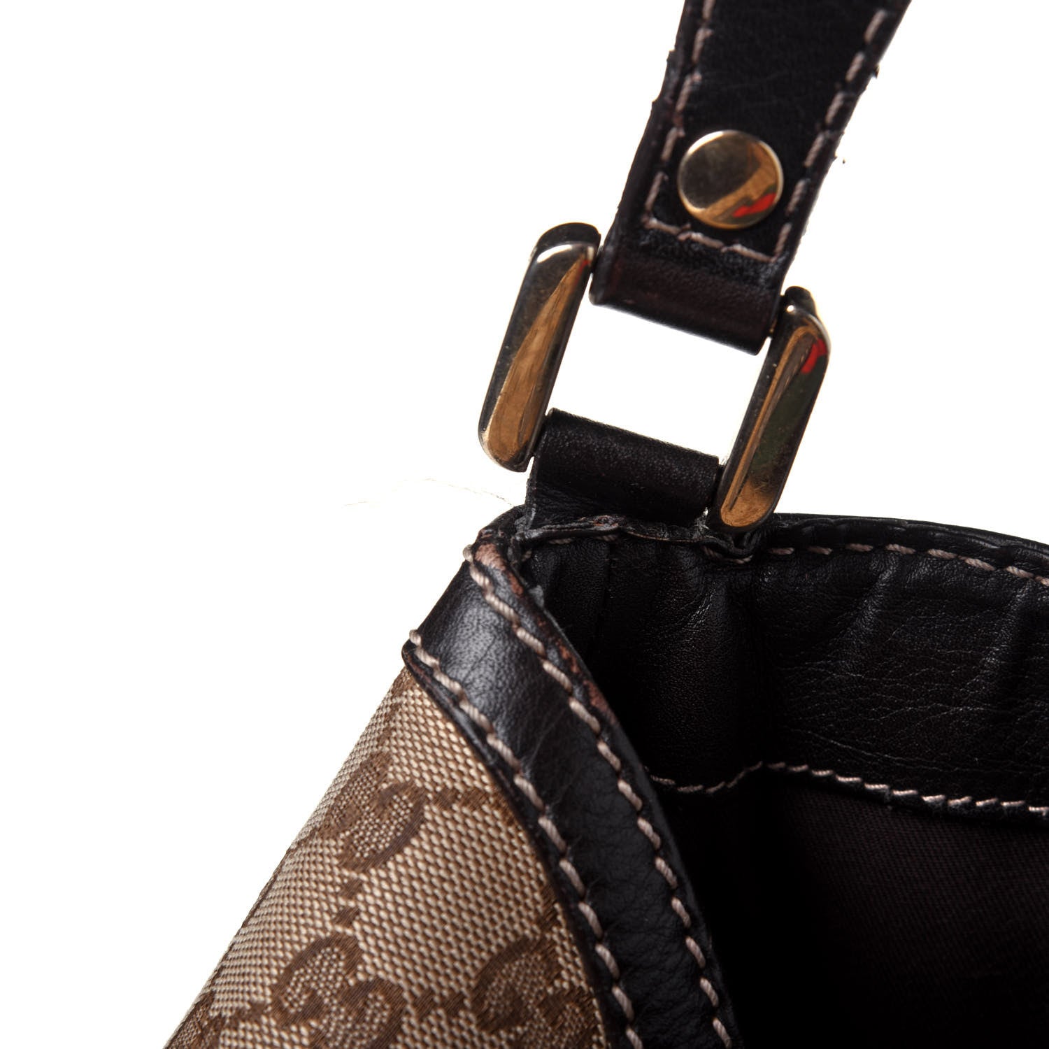 Gucci Monogram Large New Ladies Web Hobo Dark Brown 16 of 20
