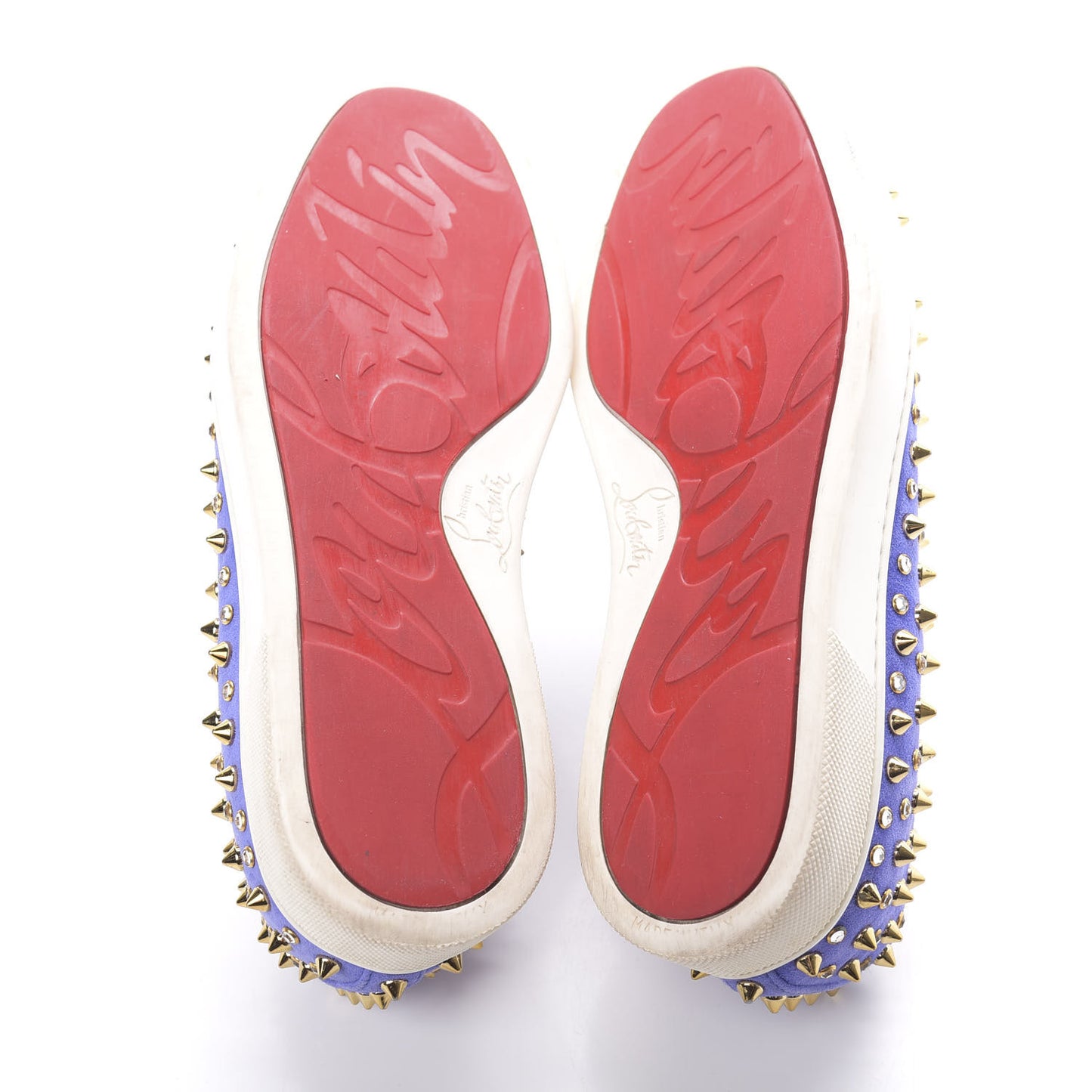 Veau Velours Spikes Roller Boat Flat 37 Purple