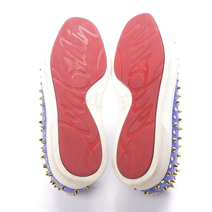 Christian Louboutin Veau Velours Spikes Roller Boat Flat 37 Purple 5 of 13