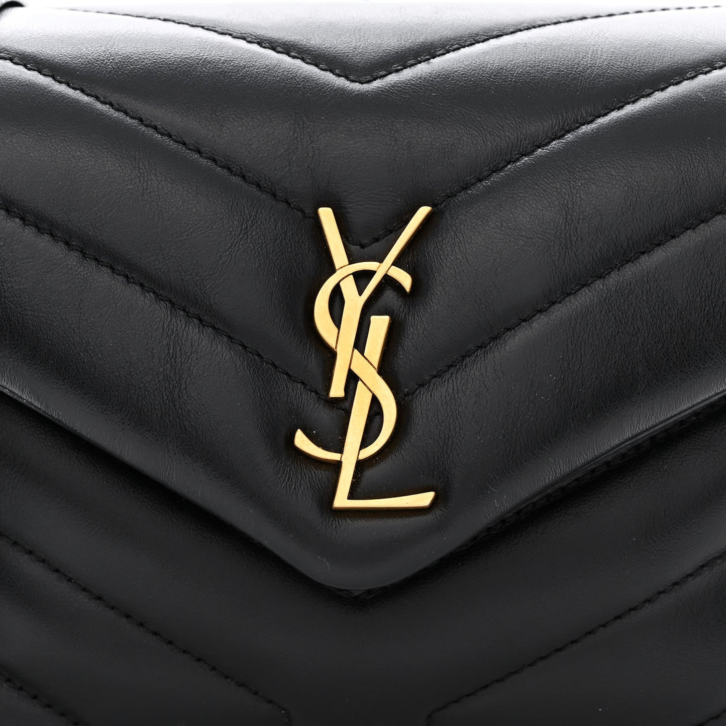 Calfskin Y Quilted Monogram Toy Loulou Crossbody Bag Black