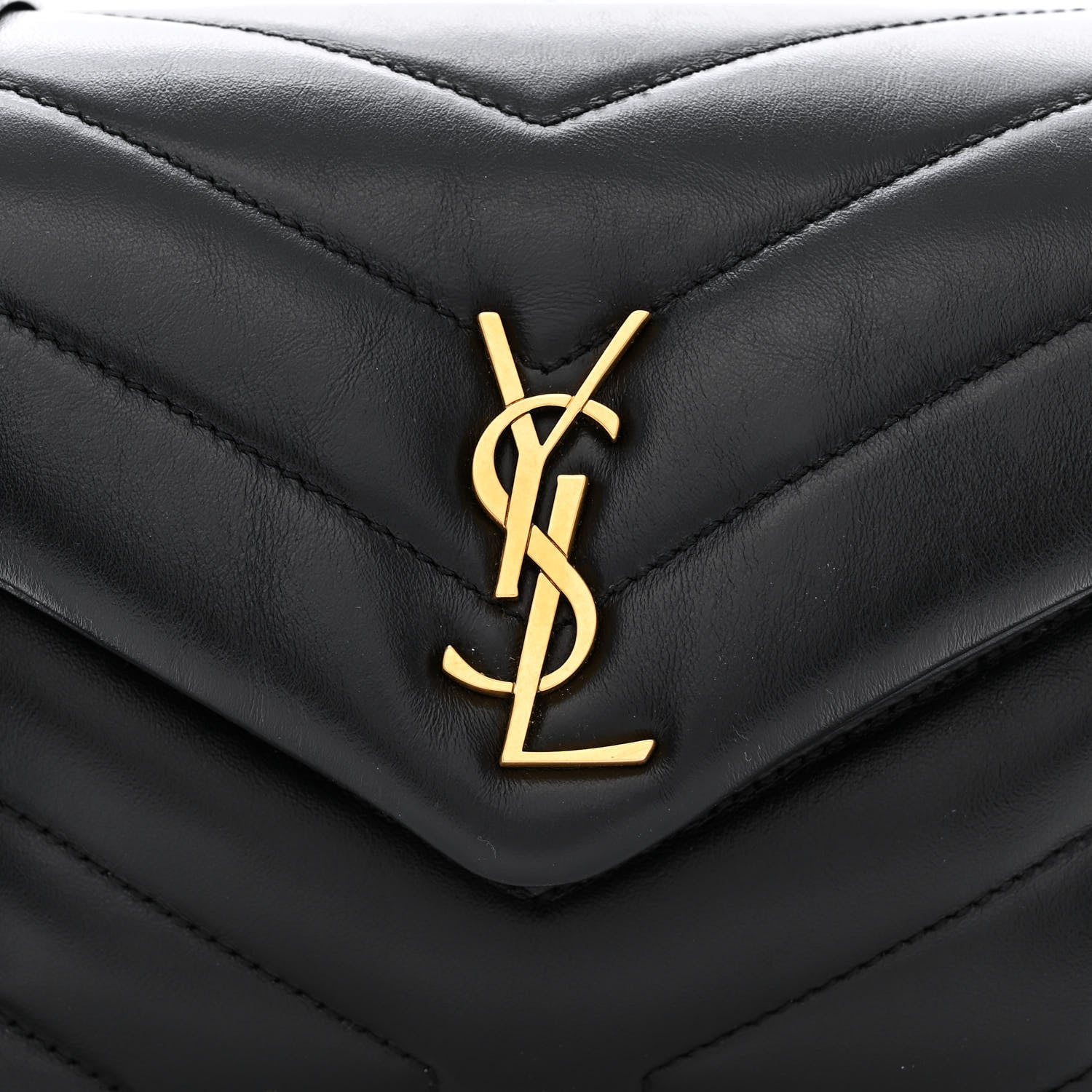 Saint Laurent Calfskin Y Quilted Monogram Toy Loulou Crossbody Bag Black 8 of 11