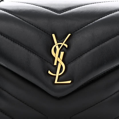 Saint Laurent Calfskin Y Quilted Monogram Toy Loulou Crossbody Bag Black 8 of 11