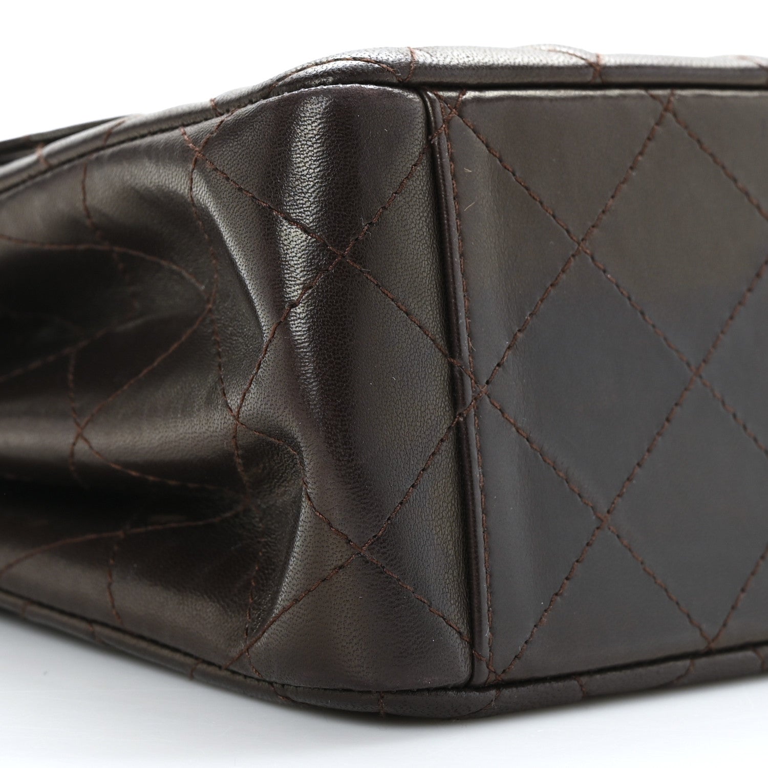 Chanel Lambskin Quilted Messenger Flap Bag Dark Brown 8 of 9