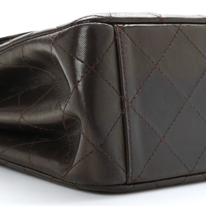 Chanel Lambskin Quilted Messenger Flap Bag Dark Brown 8 of 9