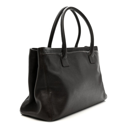 Chanel Calfskin Mademoiselle Lock Cerf Shopper Tote Brown 5 of 31