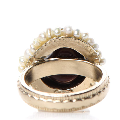 Chanel Gripoix Pearl Ring 49 5 Light Gold 4 of 5