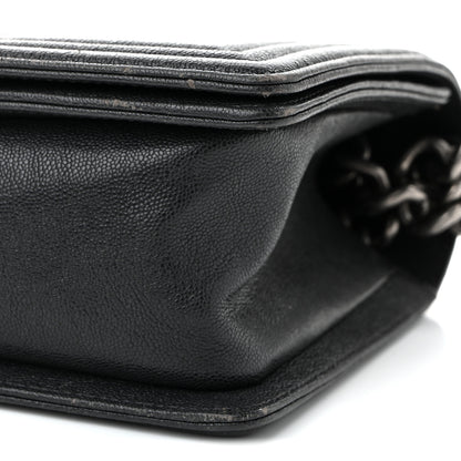 Chanel Caviar Quilted Medium Boy Flap Dark Grey 10 of 11