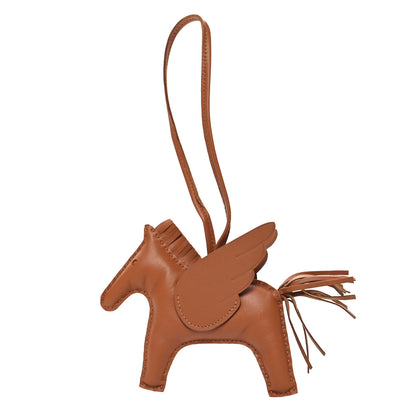 Hermes Milo Lambskin Swift Grigri Rodeo Pegase Horse Bag Charm MM Gold 1 of 5