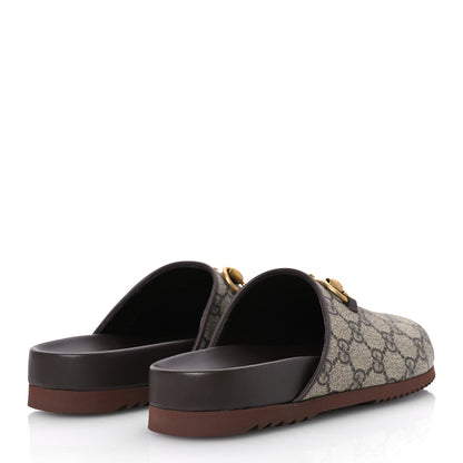 Gucci GG Supreme Monogram Miro Soft Calfskin Womens Horsebit Slippers 36 Beige Ebony New Acero 5 of 11