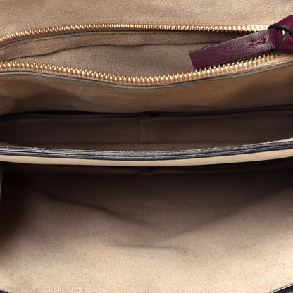 Chloe Calfskin Suede Studded Medium Faye Shoulder Bag Dark Purple 5 of 9