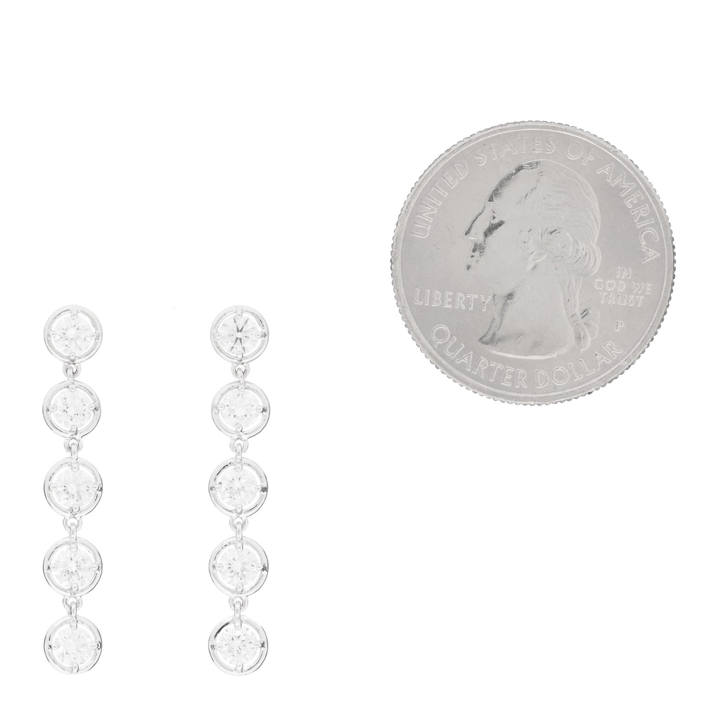 18K White Gold Diamond Palmyre Earrings