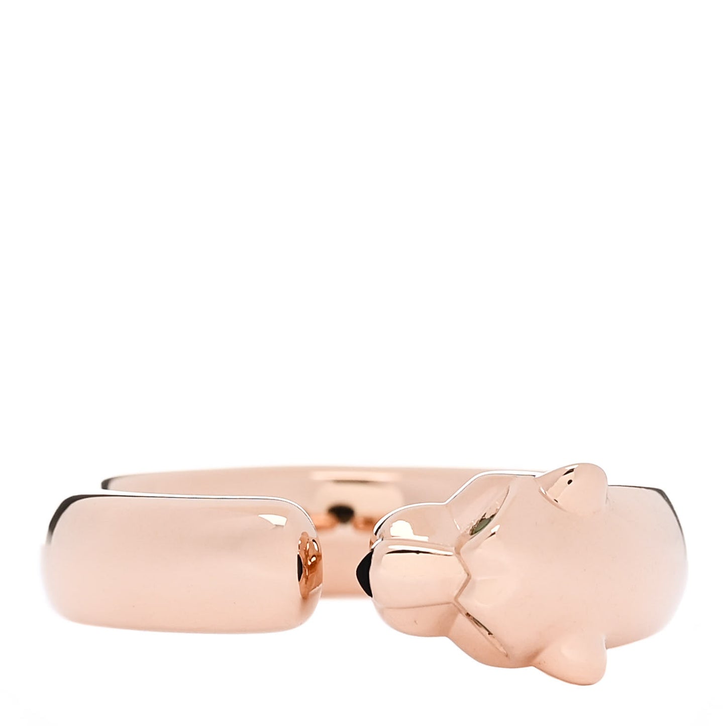 18K Pink Gold Tsavorite Black Onyx Panthere De Cartier Ring 49 4.75