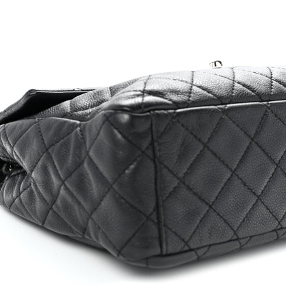 Chanel Washed Caviar Quilted Maxi Single Flap Black 8 of 10