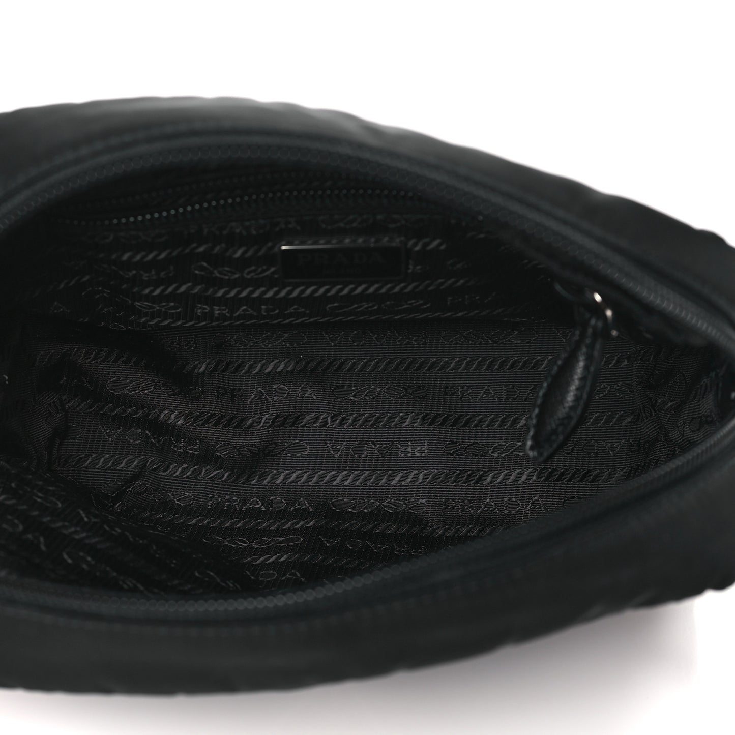 Re-Nylon Saffiano Pouch Wristlet Black