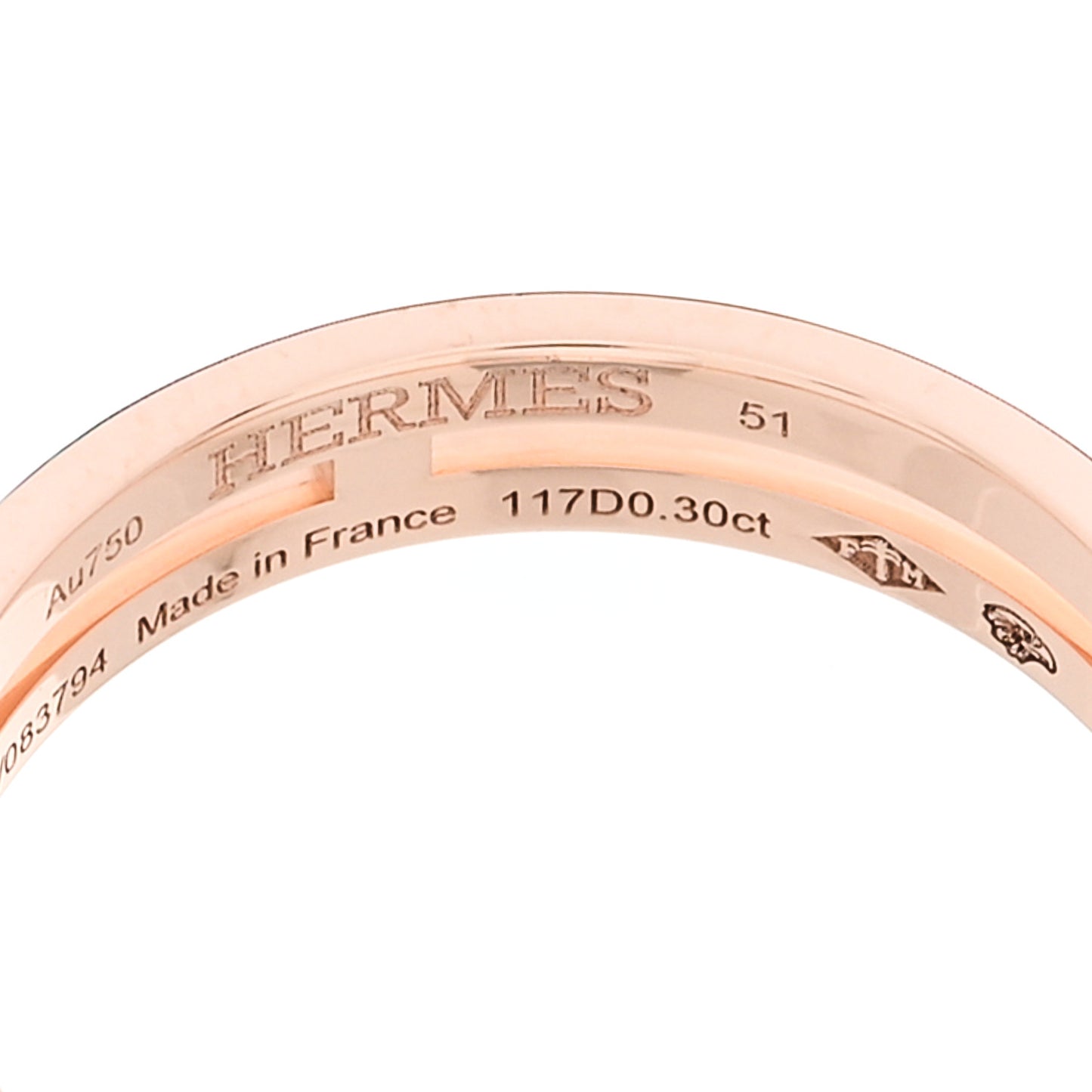 18K Rose Gold Diamond Ariane Wedding Band Ring 51 5.75