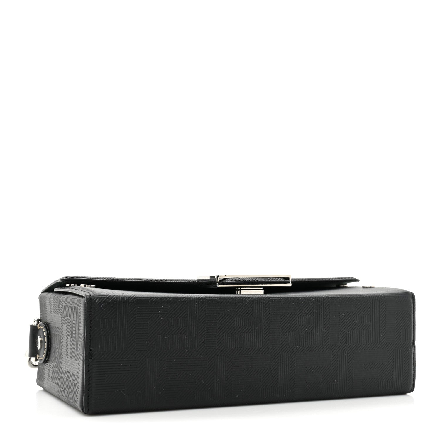 Fendi Vitello King FF Lines Embossed Baguette Soft Trunk Black 4 of 8