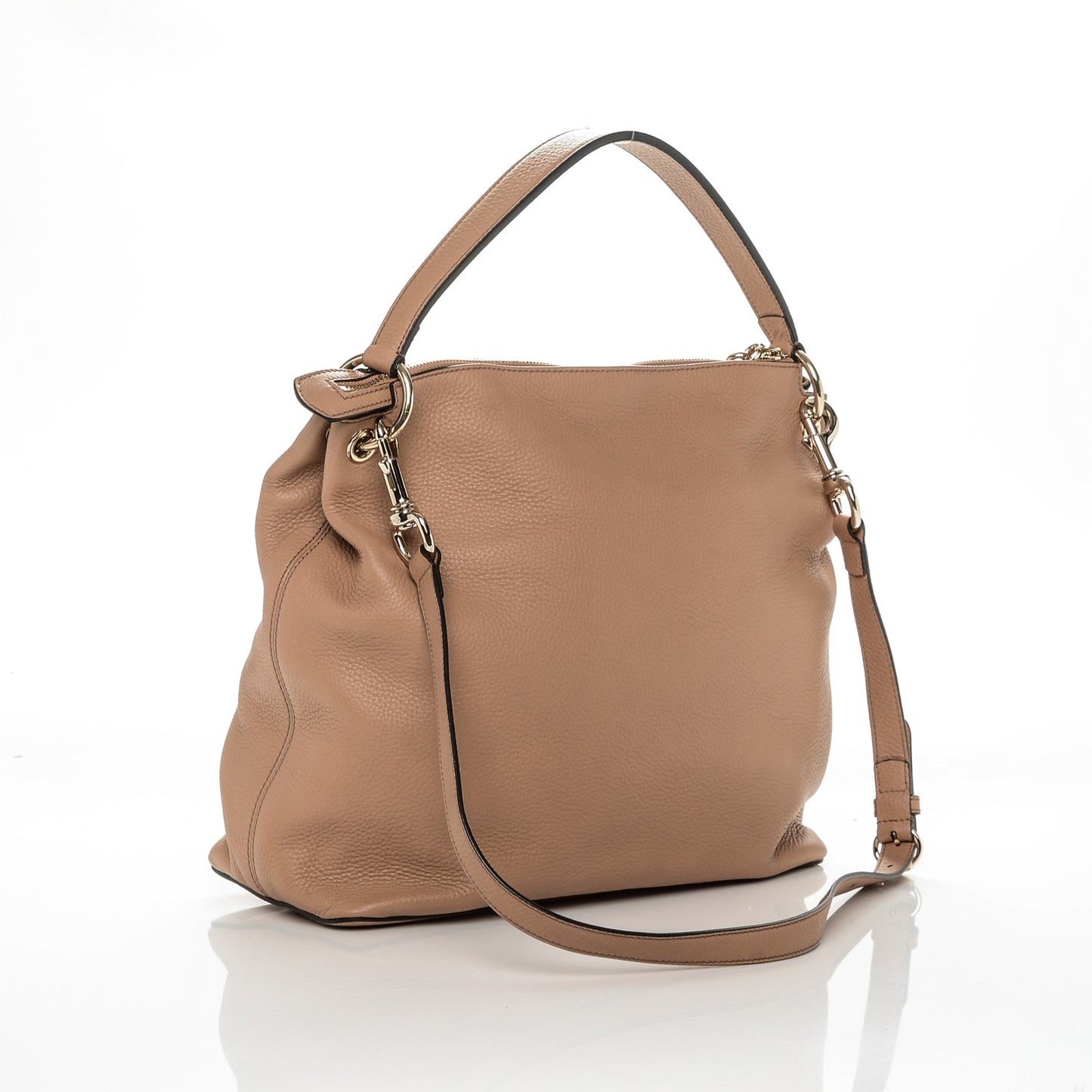 Pebbled Calfskin Large Soho Hobo Camelia