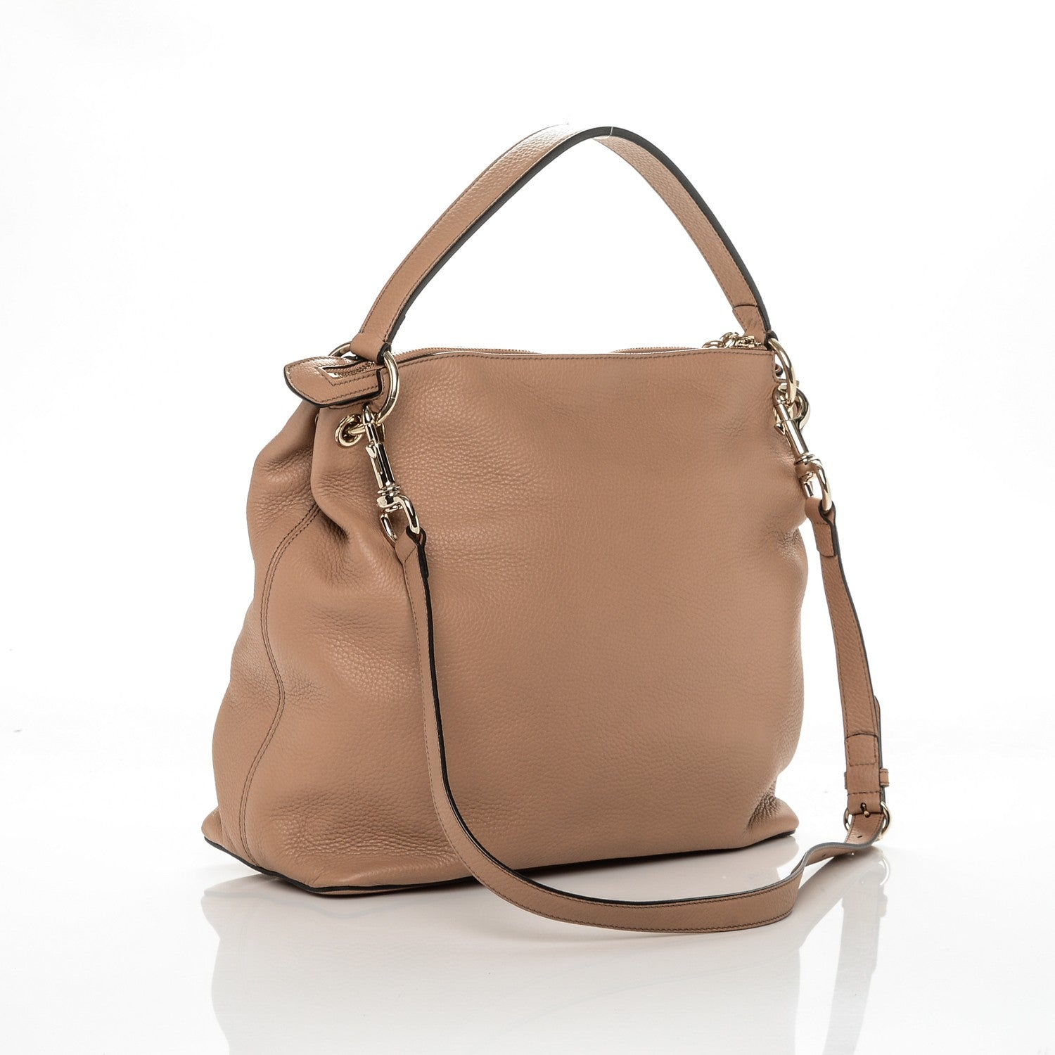 Gucci Pebbled Calfskin Large Soho Hobo Camelia 3 of 6