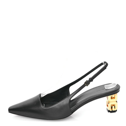 Givenchy Calfskin G Cube 50mm Slingback Pumps 38 Black 1 of 8