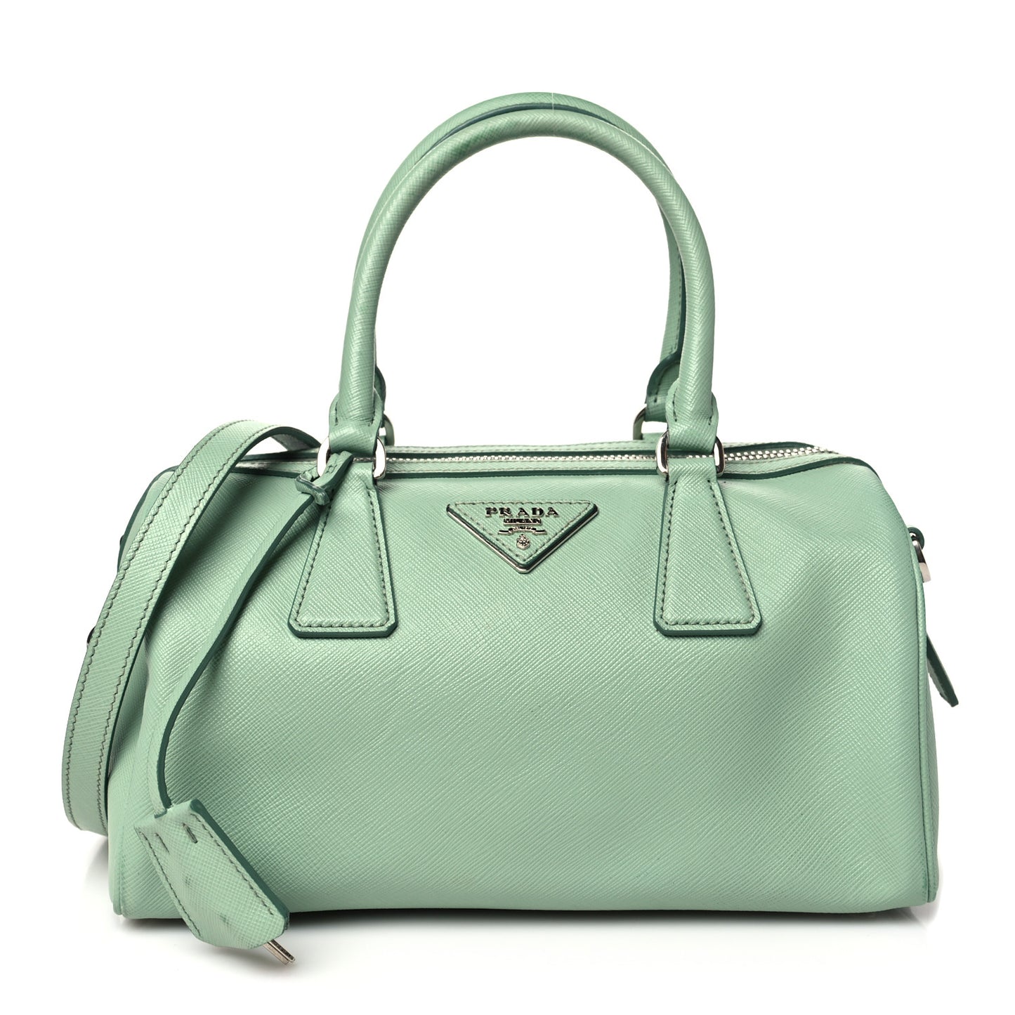 Saffiano Lux Top Handle Crossbody Bag Acquamarina