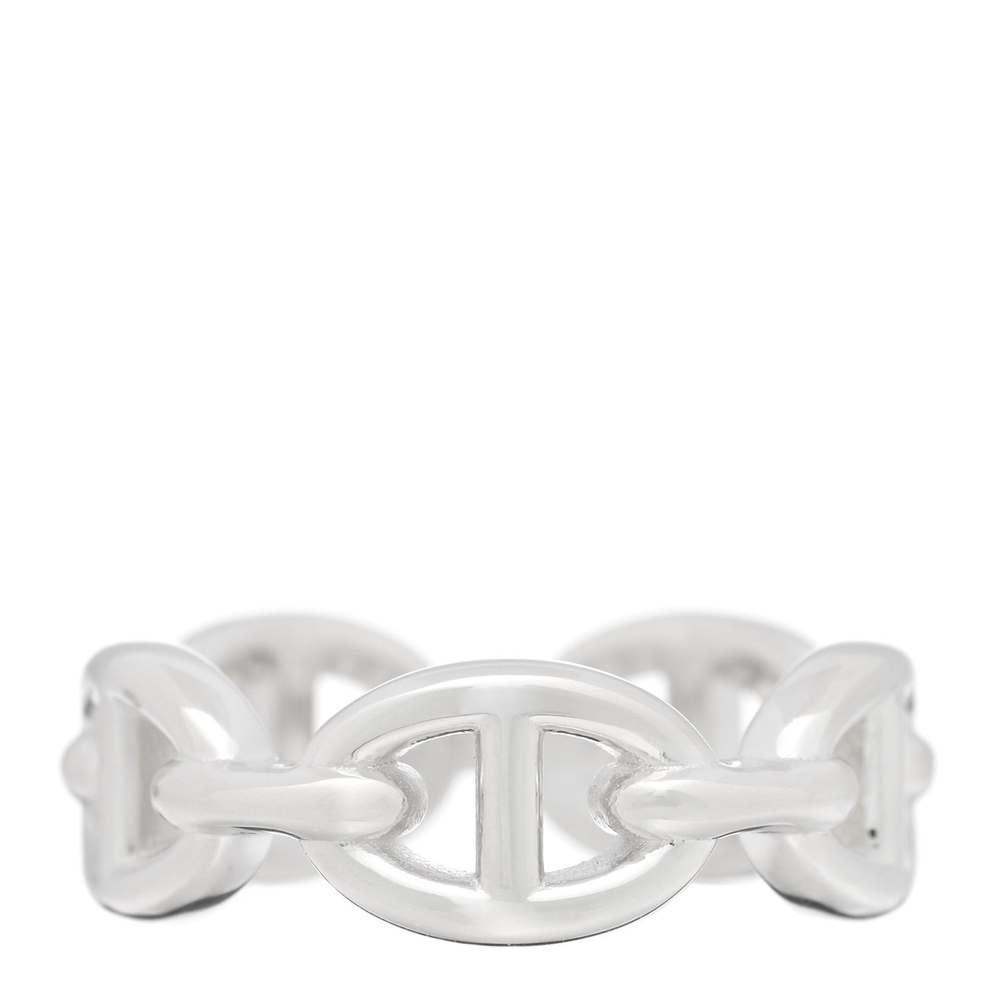 Sterling Silver PM Chaine d'Ancre Enchainee Band Ring 53 6.5