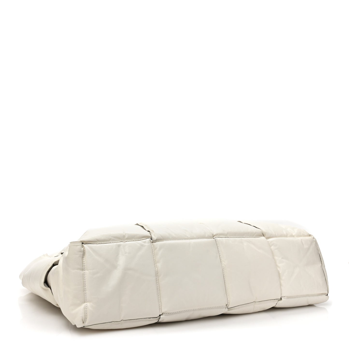 Calfskin Maxi Intrecciato BV Squash Tote White