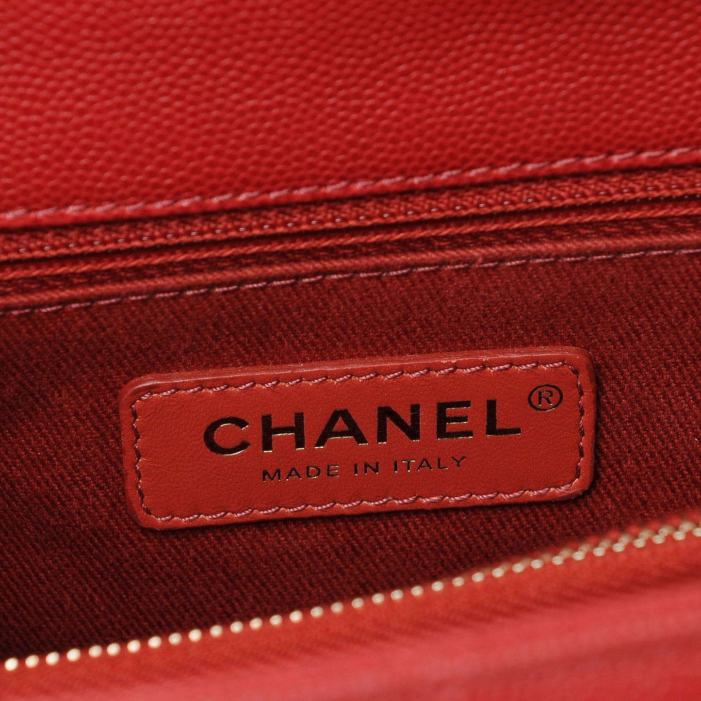 Caviar Quilted Small Coco Handle Flap Red