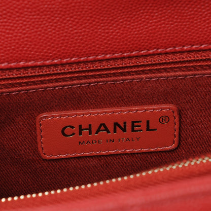 Chanel Caviar Quilted Small Coco Handle Flap Red 6 of 7