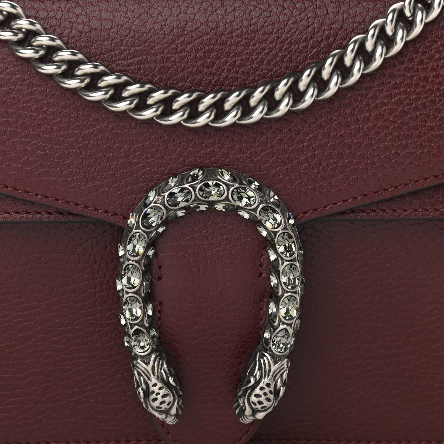 Gucci Dollar Calfskin Crystal Small Dionysus Shoulder Bag Vintage Bordeaux 8 of 10