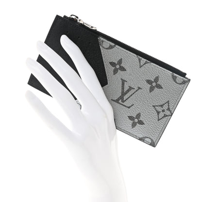 Louis Vuitton Metallic Taigarama Coin Card Holder Gunmetal Grey Black 2 of 6