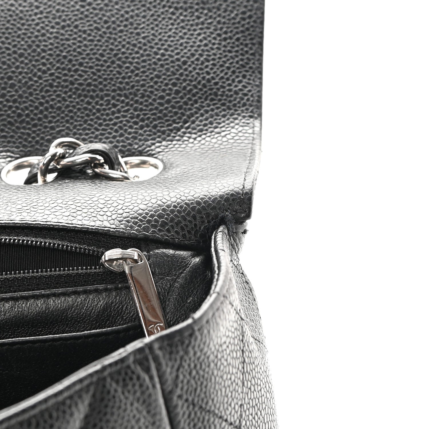 Chanel Caviar Quilted Jumbo Single Flap Black 13 of 18