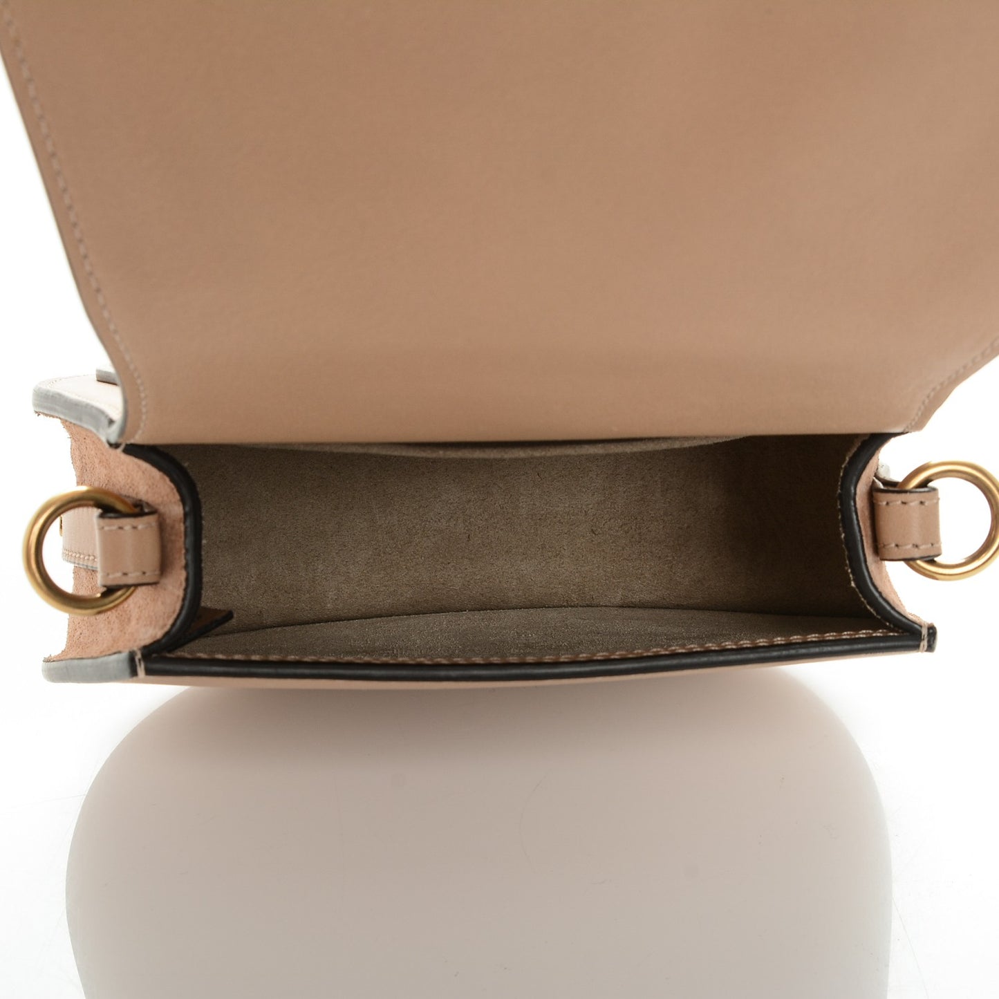 Calfskin Suede Small Nile Bracelet Bag Biscotti Beige