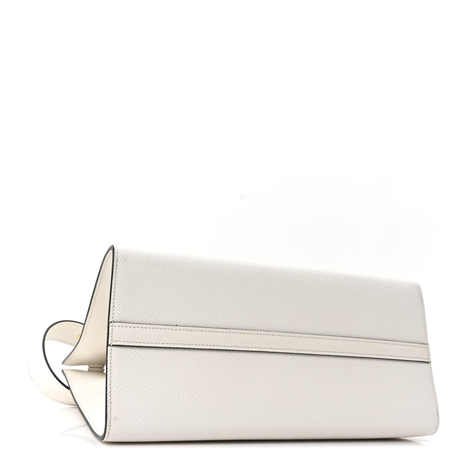 Prada Saffiano Cuir Calfskin Medium Monochrome Top Handle Tote White 4 of 10