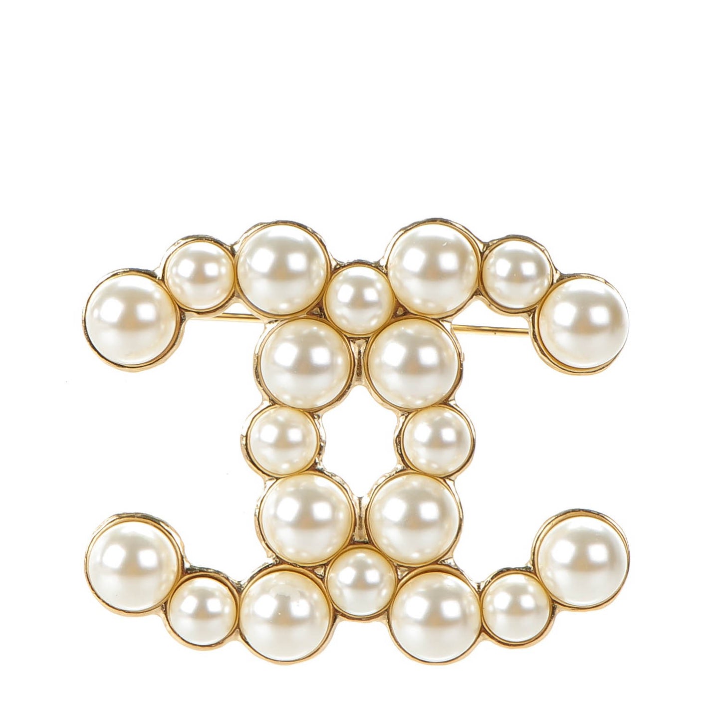 Pearl CC Brooch Gold Pearly White