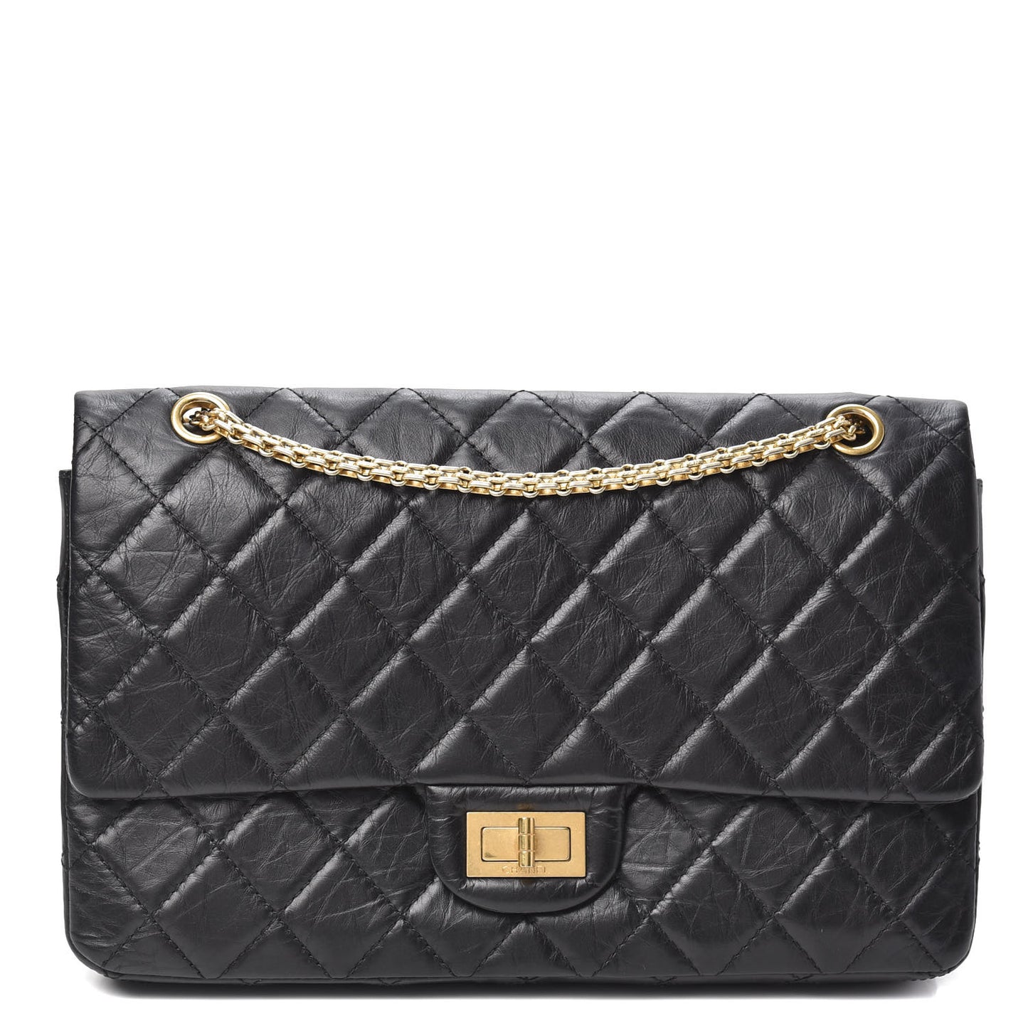 Aged Calfskin Quilted 2.55 Reissue 226 Flap Black