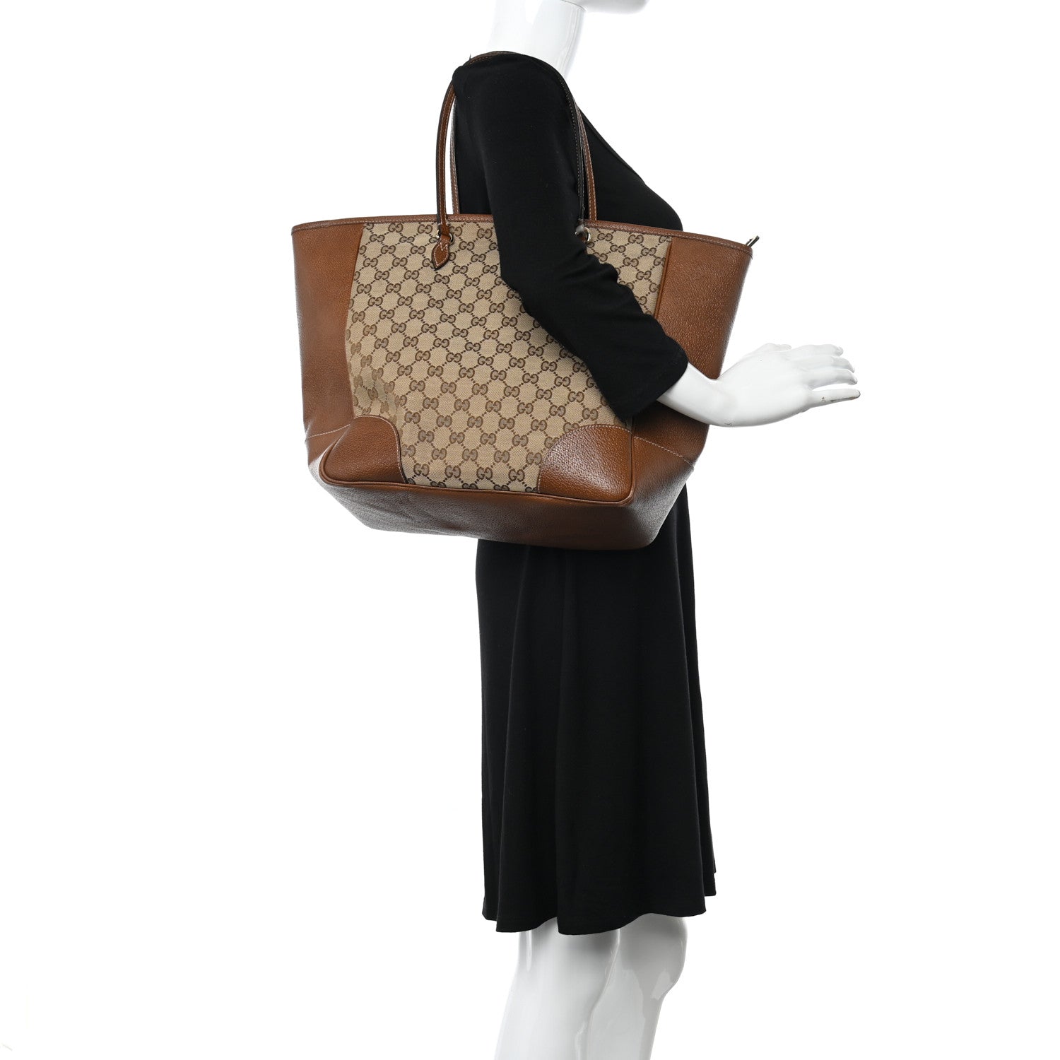 Gucci Monogram Medium Bree Zippered Tote Beige Tabacco 2 of 19