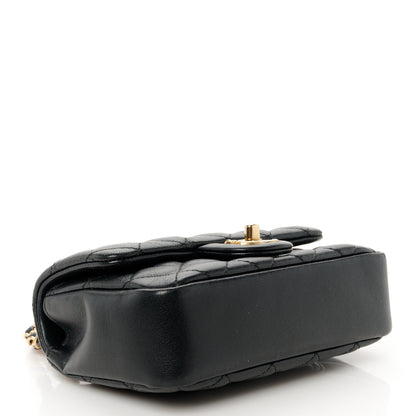 Chanel Shiny Lambskin Quilted Pearl Twist Mini Square Flap Black 4 of 11