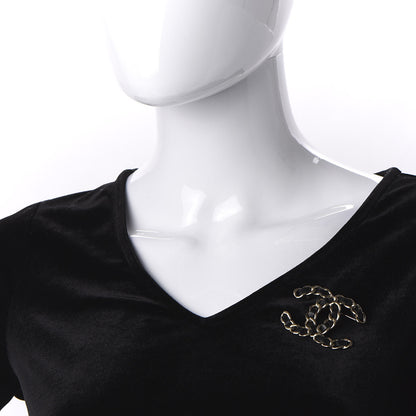 Chanel Lambskin Chain CC Brooch Black Gold 2 of 5
