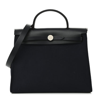 Hermes Military Toile Vache Hunter Herbag Zip PM 31 Bleu Marine Bleu Indigo 1 of 13